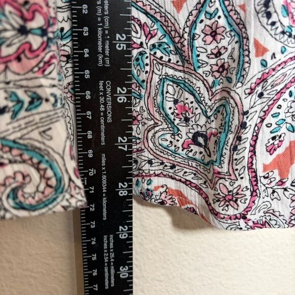 Daytrip Blouse Women's Small Floral V-Neck Wrap 3/4 Sleeve Tie Casual Top - Picture 5 of 8